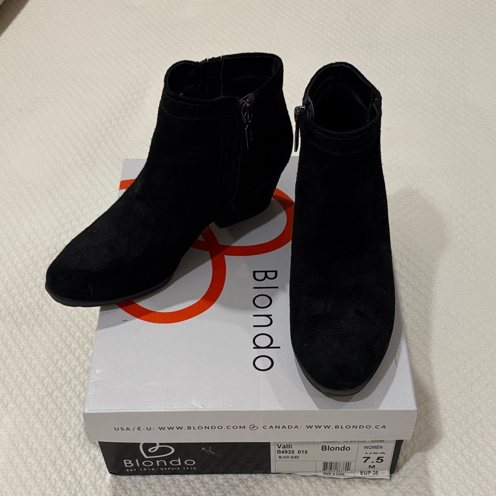 Blondo Black Suede Ankle Booties